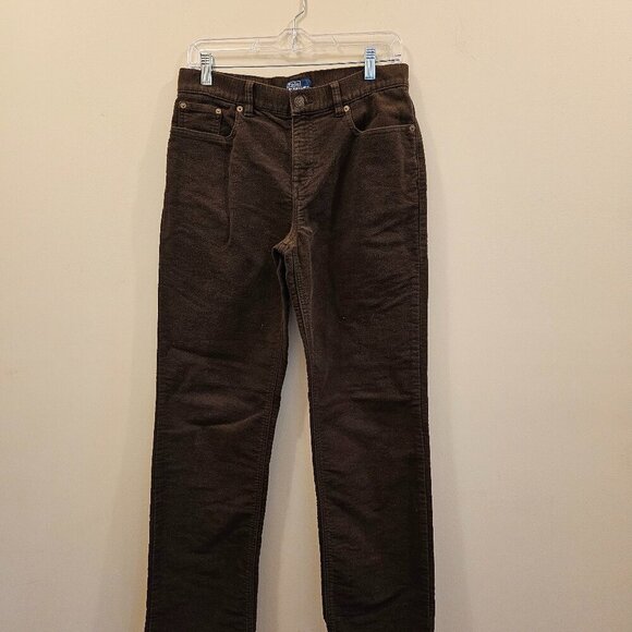 Boys Polo by Ralph Lauren Pants Brown Flat Front Size 20 - Picture 1 of 7